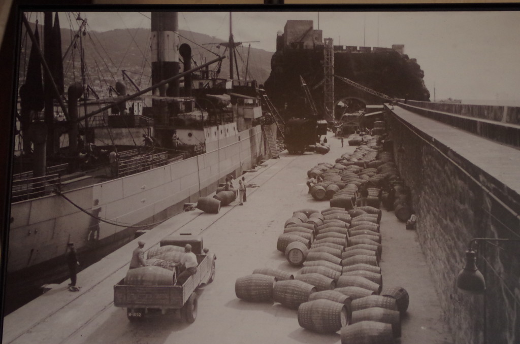 Barrels of Madeira being loaded 