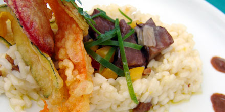Risotto with skipjack tuna and rock crab