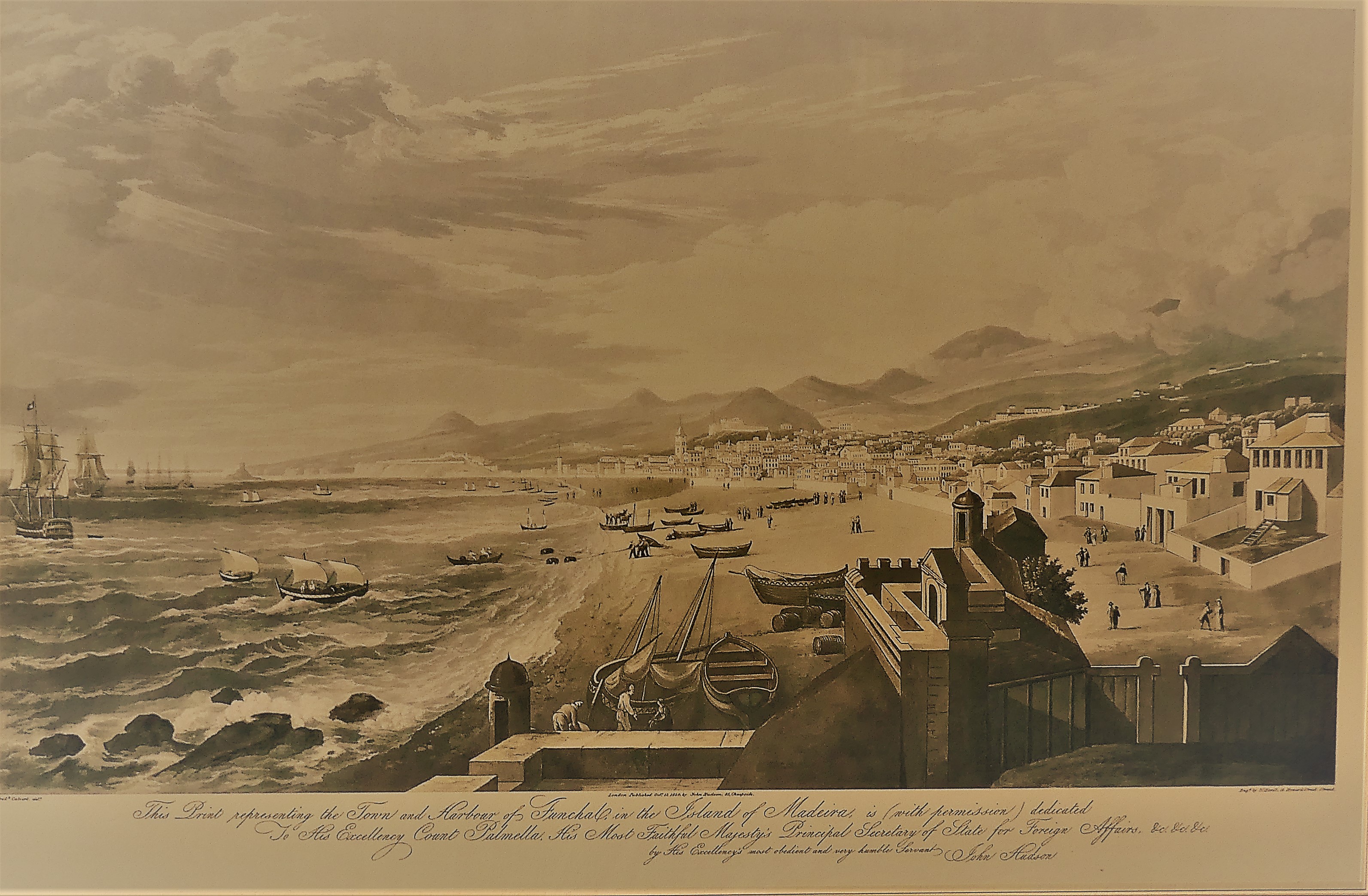 Funchal Beach, an old painting of the beach before the harbour side was developed 