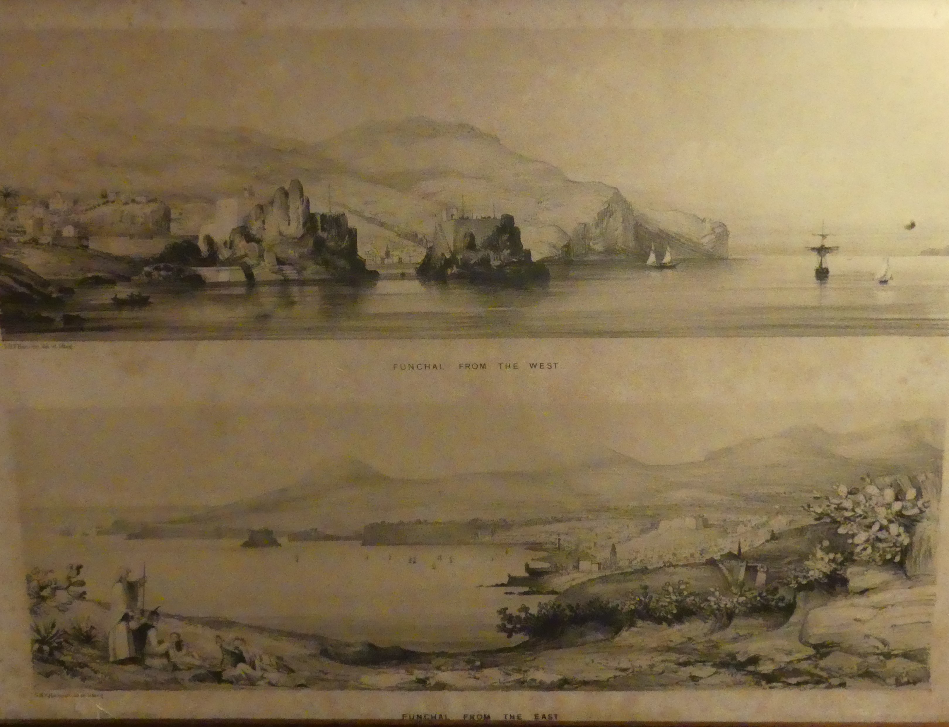 A pair of old Paintings of the Forts of Funchal 