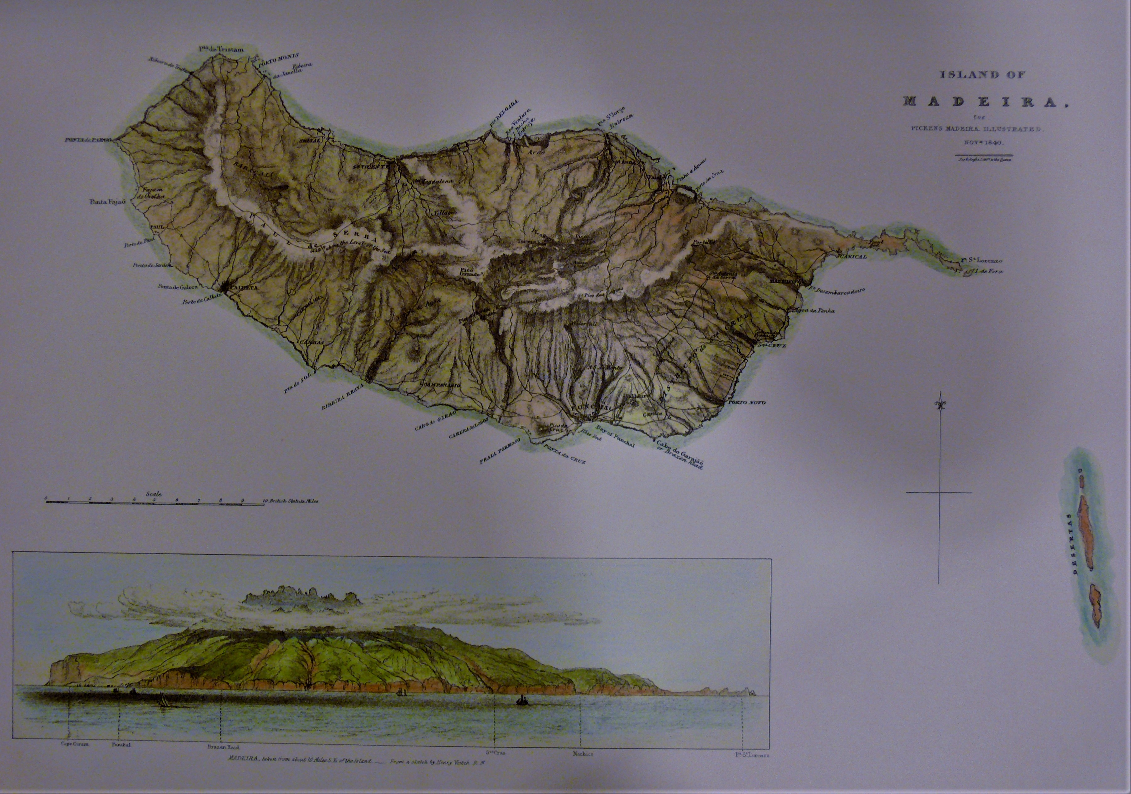 Topographic drawing of Madeira