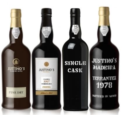 Justino's selection of Madeira wines, from young to old