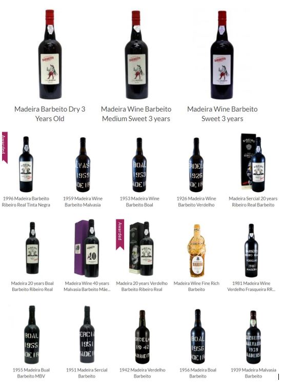 Bottlings of Barbeito Madeira wines