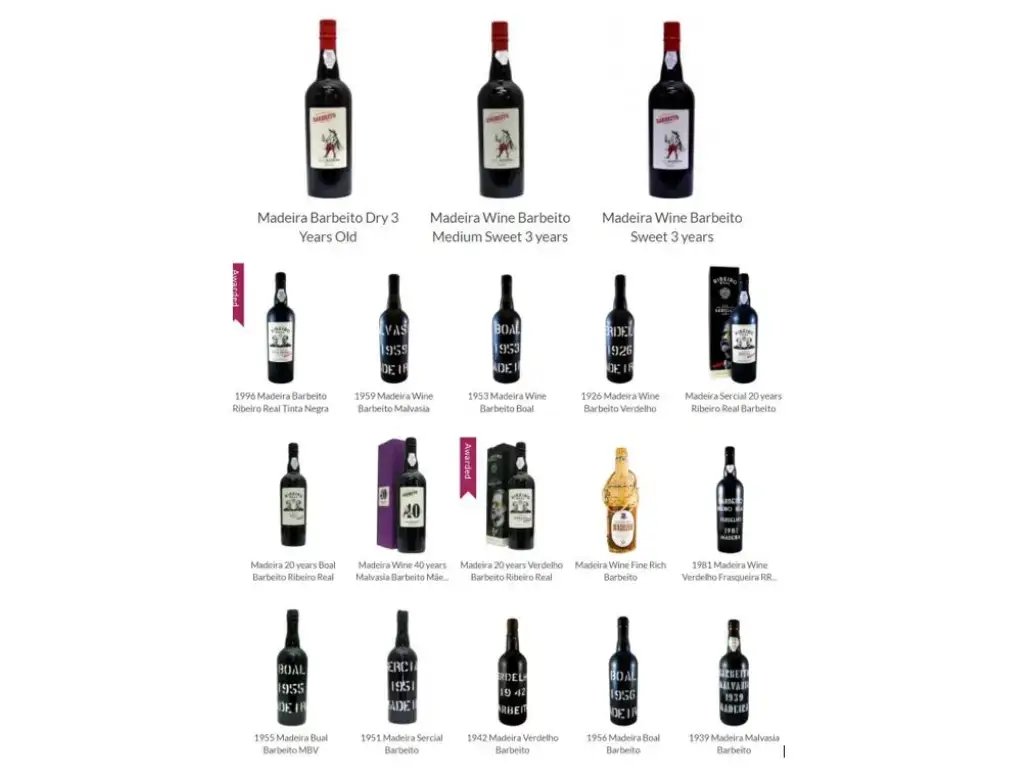 Bottlings of Barbeito Madeira wines