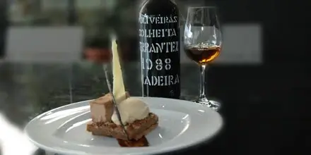 Crunchy praline and hazelnut brownies with Chocolate parfait and Grand Marnier Ice cream