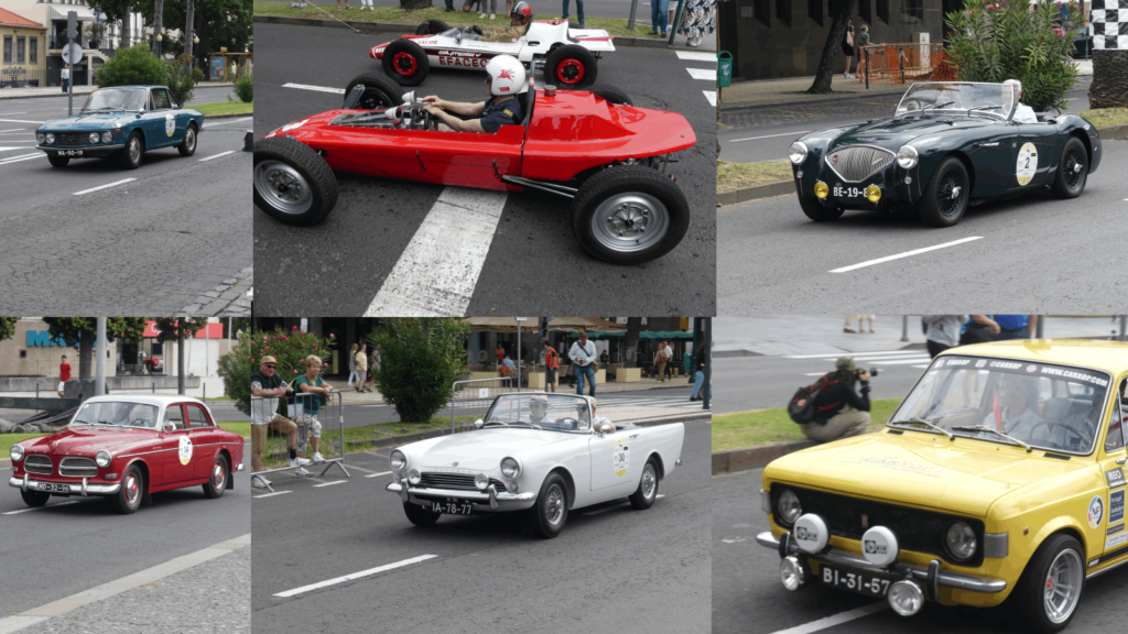 Montage of cars at the Classic car revival Madeira 2026