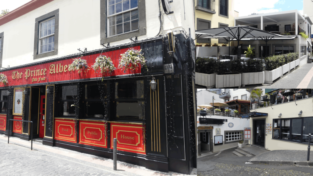 The Prince Albert pub, Isca and Casal da Penha who both specialise in fish