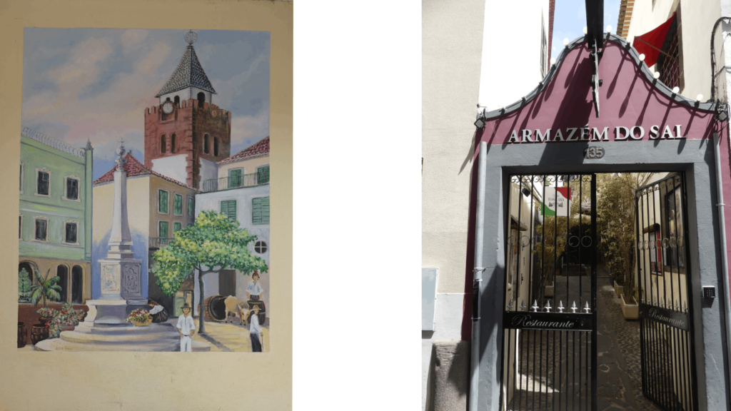 The entrance to the Salt Cellar restaurant 